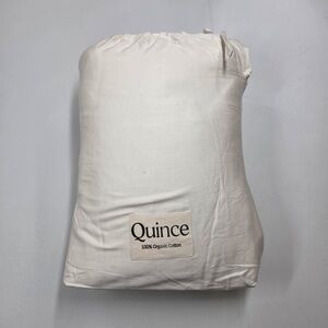 QUINCE Luxury Organic Cotton Sateen Duvet Cover King/Cal King Ivory 5565